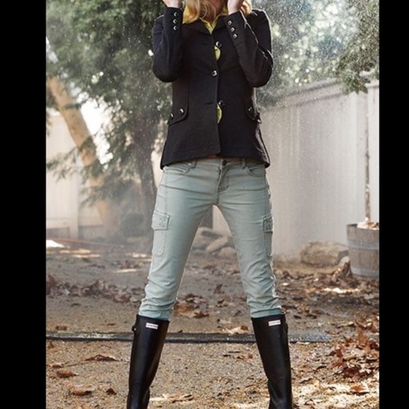 CAbi Sage Green Celadon Cargo Skinny Stretch Low Rise Jeans 4 - Picture 2 of 16